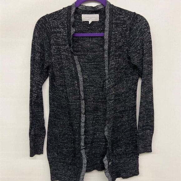 Victoria's Secret Black & Silver Metallic Thread Button Up Long Sleeved Cardigan - Picture 1 of 5
